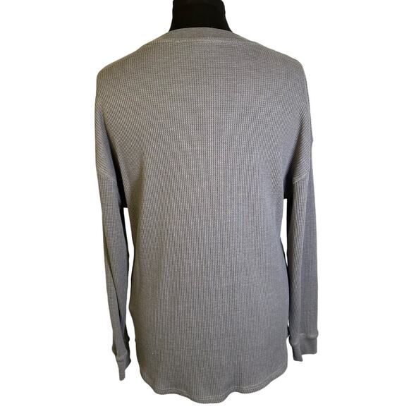 Seven7 Gray Waffle Knit Thermal Size L Long Sleeve Outdoor Base Layer - Picture 3 of 8
